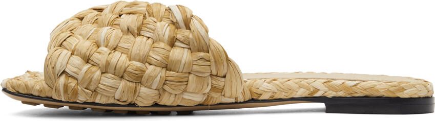 Bottega Veneta Beige Raffia Stretch Flat Sandals - Picture 2
