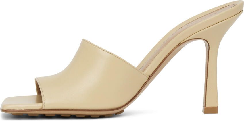 Bottega Veneta Beige Stretch Heeled Mules - Picture 2