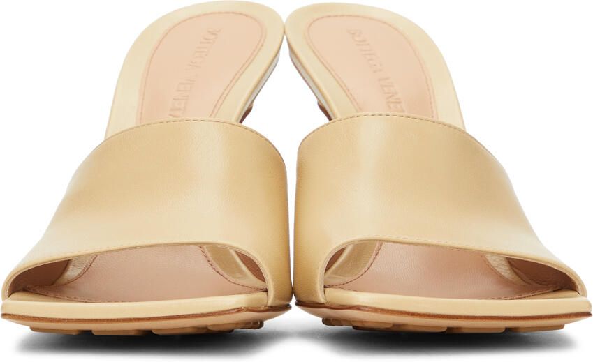 Bottega Veneta Beige Stretch Heeled Mules - Picture 3