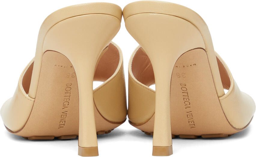 Bottega Veneta Beige Stretch Heeled Mules - Picture 2