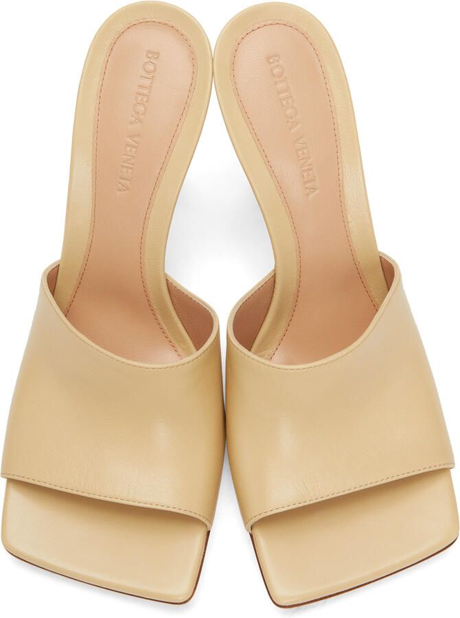 Bottega Veneta Beige Stretch Heeled Mules