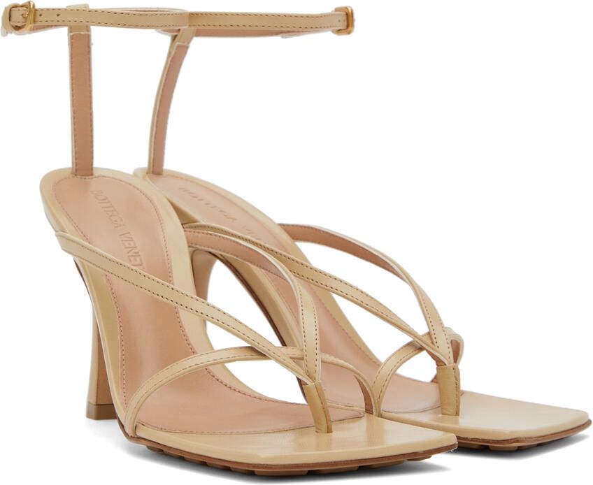 Bottega Veneta Beige Stretch Sandals - Picture 3