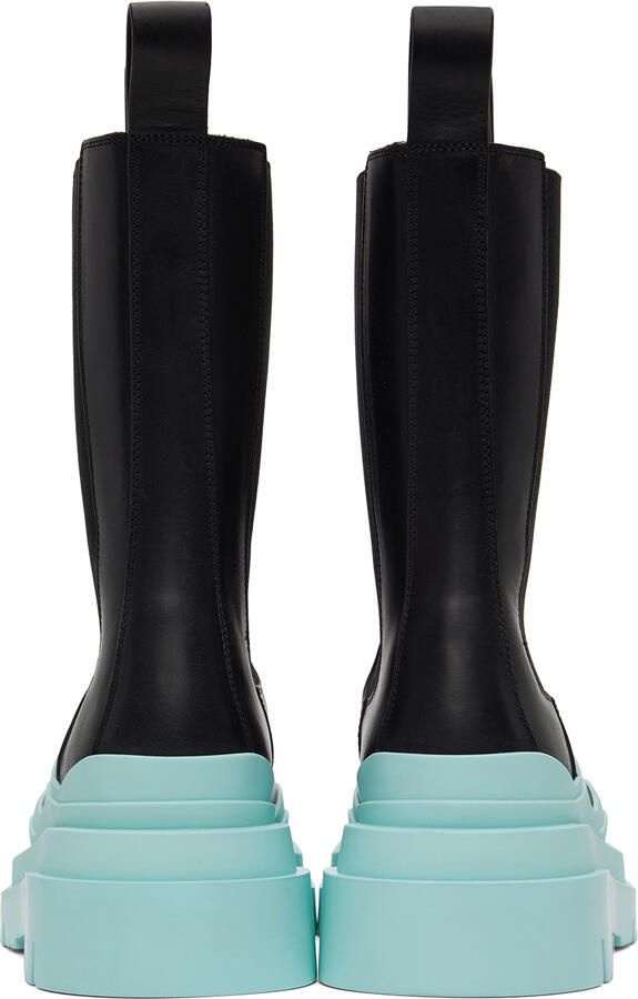 Bottega Veneta Black & Blue Tire Chelsea Boots - Picture 4
