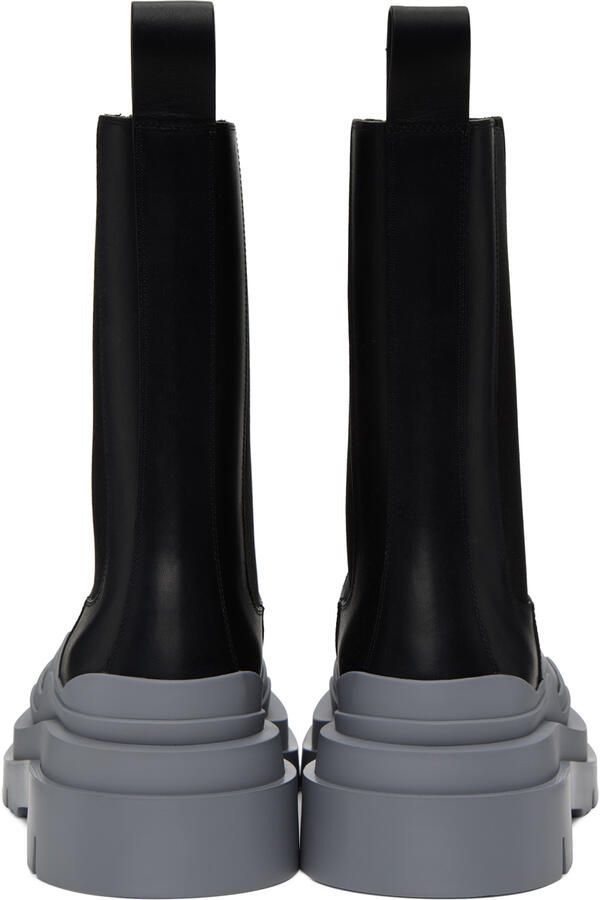 Bottega Veneta Black & Gray Tire Chelsea Boots - Picture 3