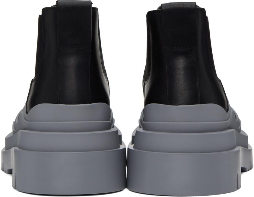 Bottega Veneta Black & Gray Tire Chelsea Boots - Picture 1