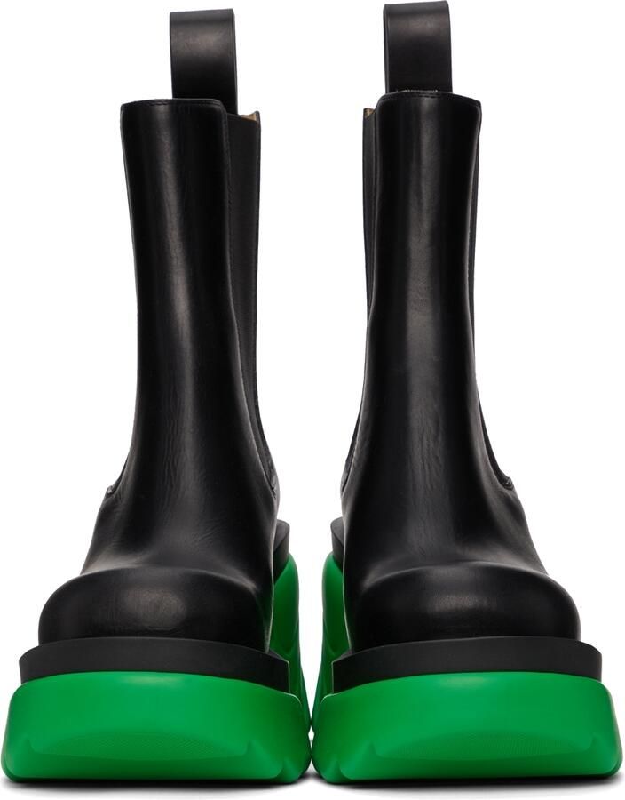 Bottega Veneta Black & Green Flash Boots - Picture 2