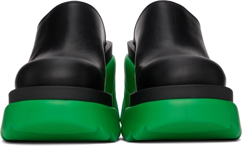 Bottega Veneta Black & Green Flash Mules - Picture 2