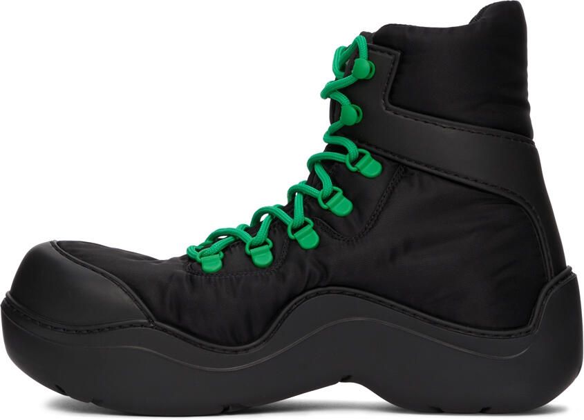 Bottega Veneta Black & Green Puddle Bomber Boots - Picture 4