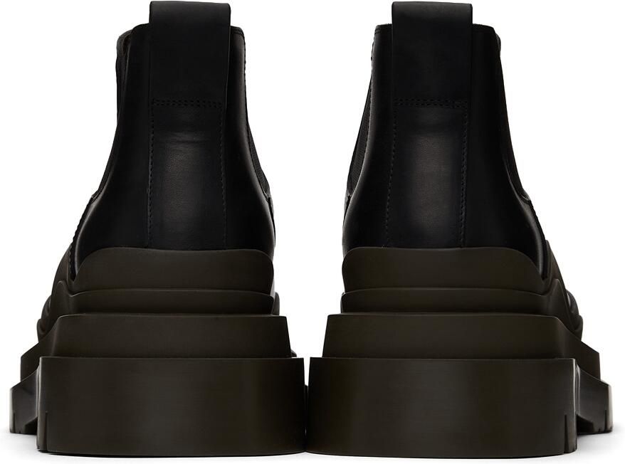 Bottega Veneta Black & Green Tire Chelsea Boots - Picture 2