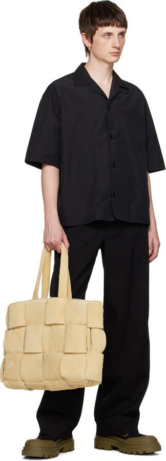 Bottega Veneta Black & Khaki Calf-High Boots - Picture 4