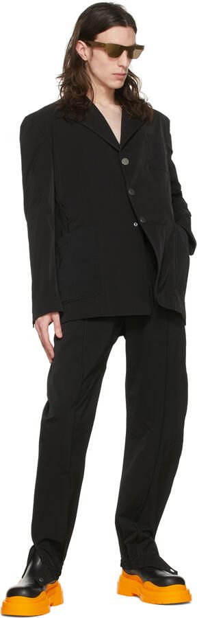 Bottega Veneta Black & Orange Tire Chelsea Boots - Picture 4