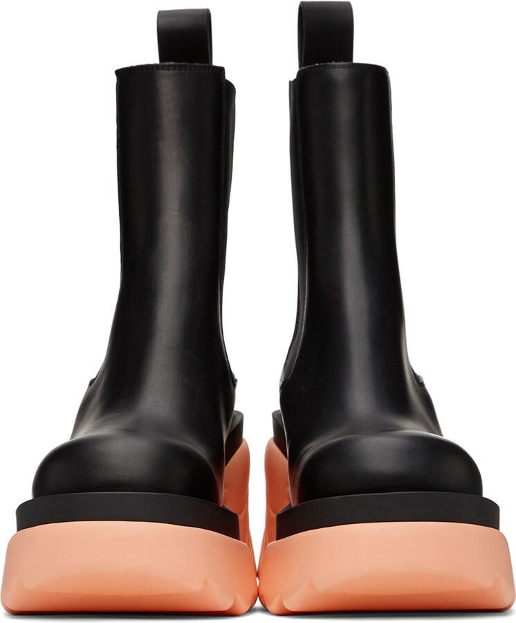 Bottega Veneta Black & Pink Flash Chelsea Boots - Picture 5