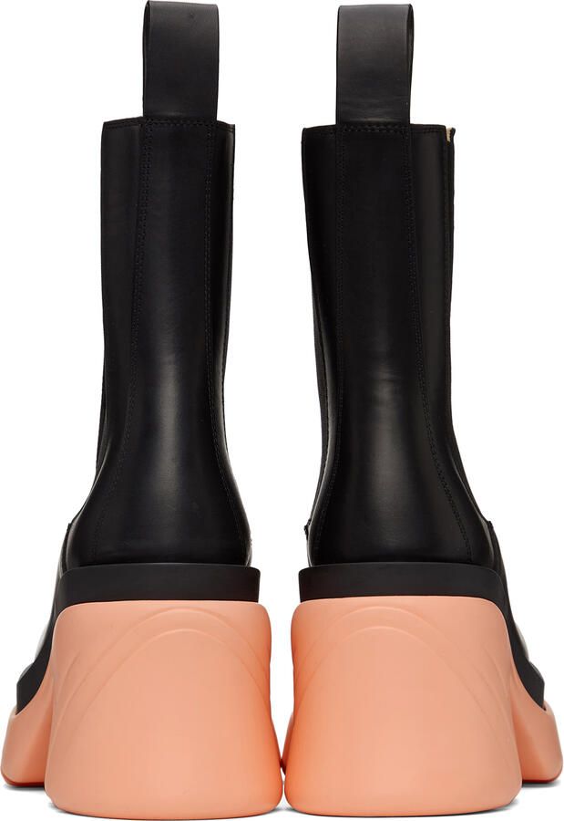 Bottega Veneta Black & Pink Flash Chelsea Boots - Picture 3