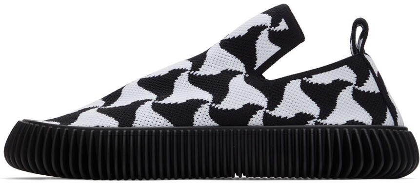 Bottega Veneta Black & White Ripple Sneakers - Picture 3