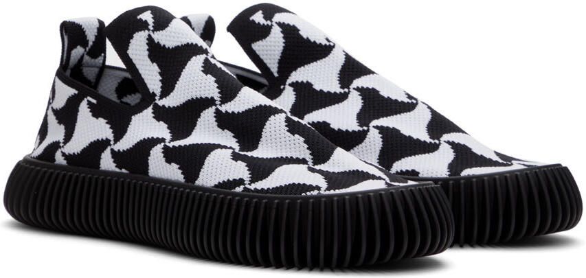 Bottega Veneta Black & White Ripple Sneakers - Picture 2