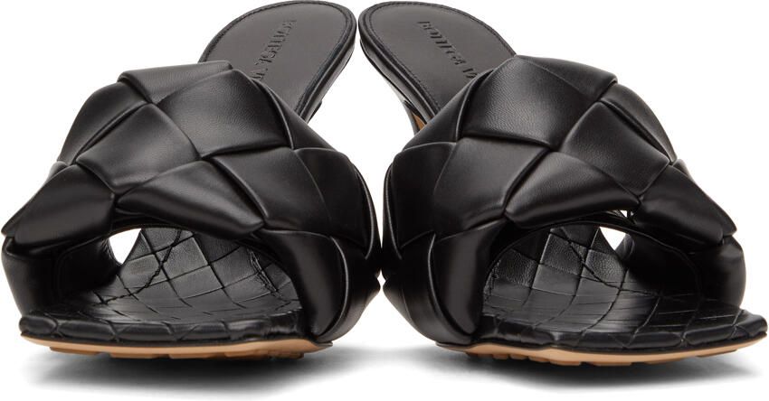 Bottega Veneta Black Intrecciato Lido Heeled Sandals - Picture 2