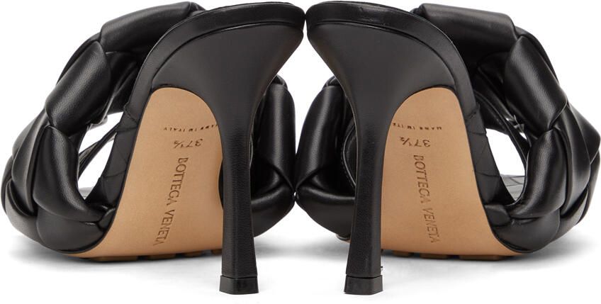 Bottega Veneta Black Intrecciato Lido Heeled Sandals - Picture 4