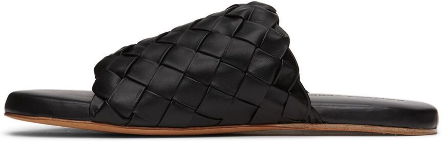 Bottega Veneta Black Intrecciato Slides - Picture 2