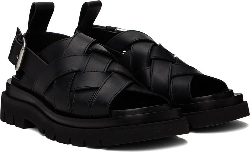 Bottega Veneta Black Lug Sandals - Picture 2