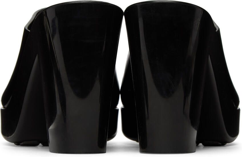 Bottega Veneta Black Rubber Heeled Sandals