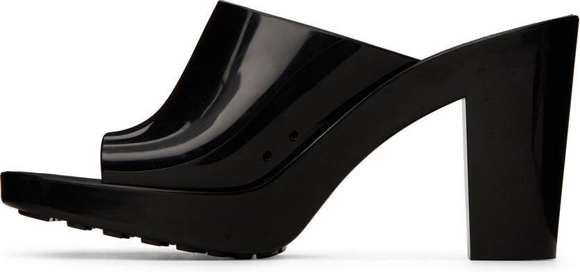 Bottega Veneta Black Rubber Heeled Sandals - Picture 3