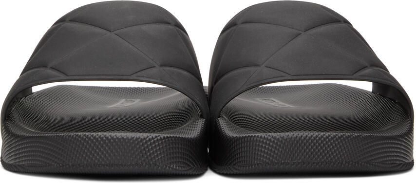 Bottega Veneta Black Rubber Slider Sandals - Picture 2