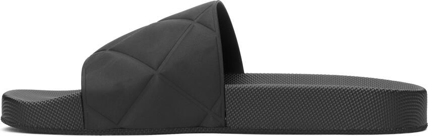 Bottega Veneta Black Rubber Slider Sandals - Picture 3