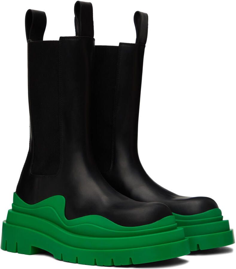 Bottega Veneta Black Tire Chelsea Boots
