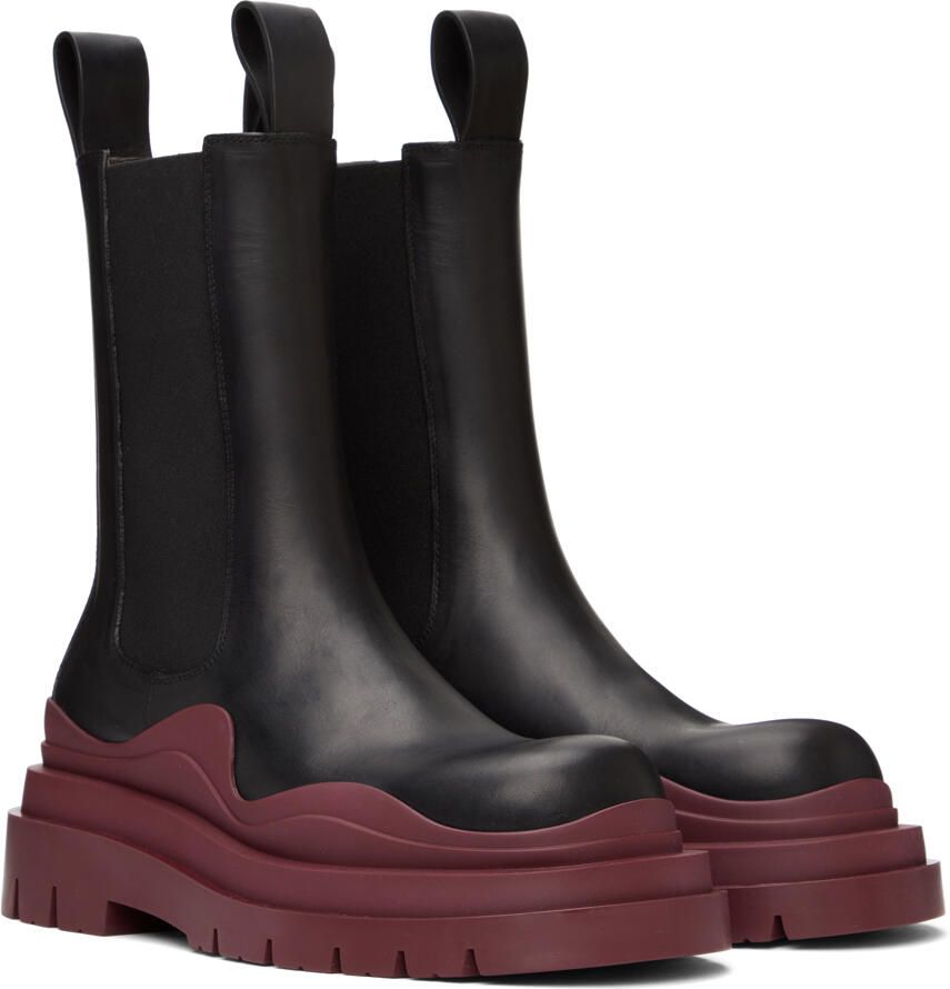 Bottega Veneta Black Tire Chelsea Boots