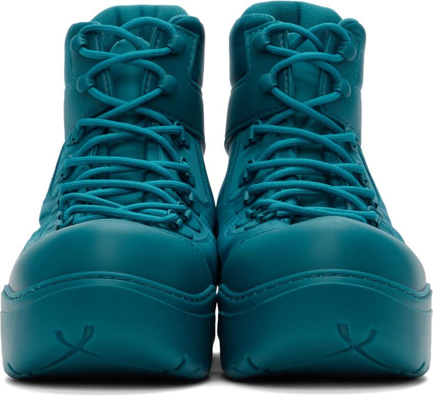 Bottega Veneta Blue Puddle Bomber Lace-Up Boots