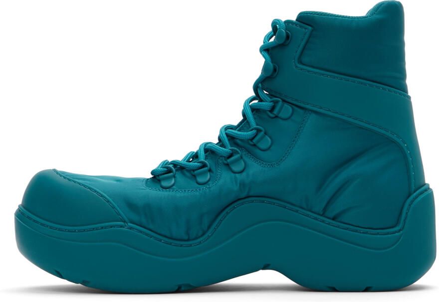 Bottega Veneta Blue Puddle Bomber Lace-Up Boots - Picture 2