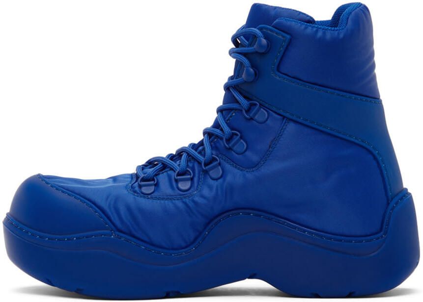 Bottega Veneta Blue Puddle Bomber Lace-Up Boots - Picture 2