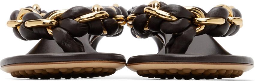 Bottega Veneta Brown Chain Dot Sandals - Picture 3