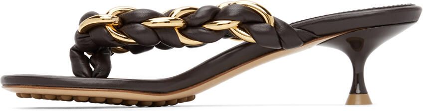 Bottega Veneta Brown Chain Dot Sandals - Picture 4