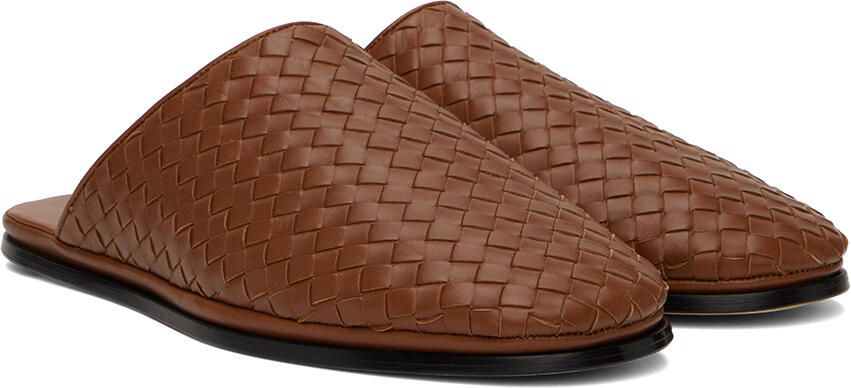 Bottega Veneta Brown Intrecciato Slippers - Picture 2