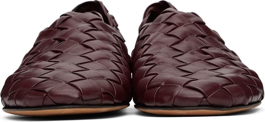 Bottega Veneta Burgundy Intrecciato Slider Loafers - Picture 3