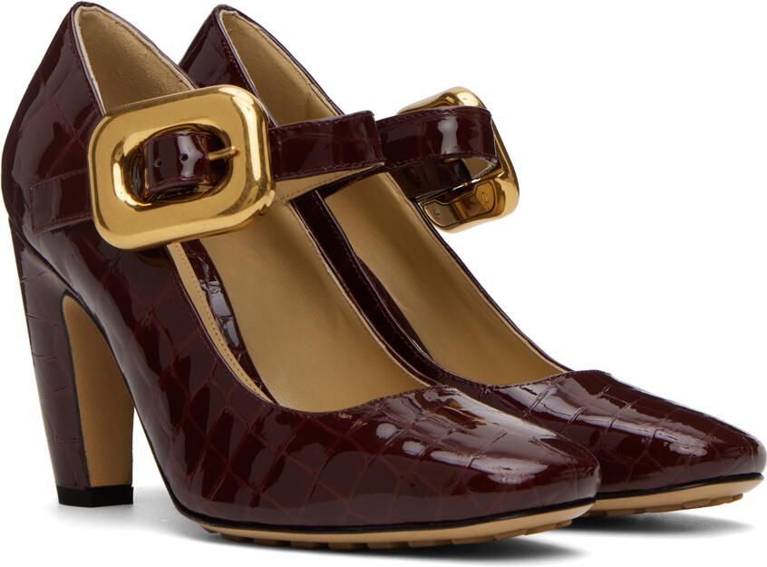 Bottega Veneta Burgundy Mostra Mary-Jane Heels - Picture 2