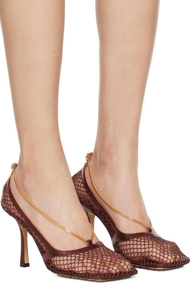 Bottega Veneta Burgundy Stretch Heeled Sandals - Picture 2