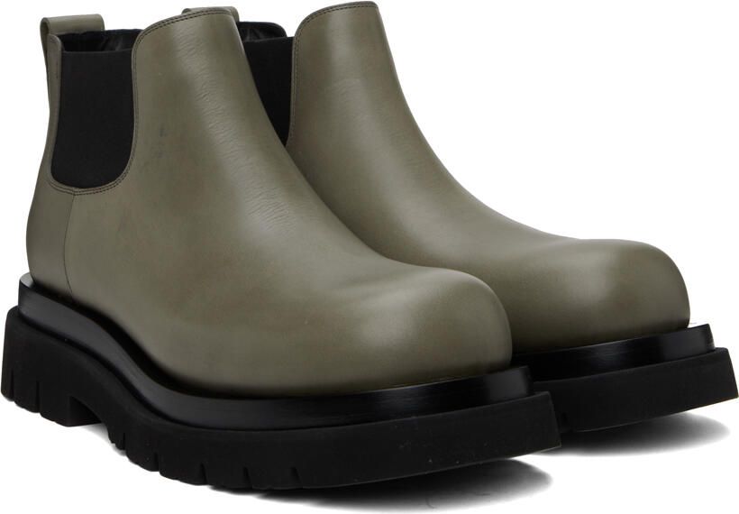 Bottega Veneta Gray Lug Chelsea Boots - Picture 2