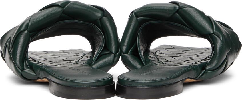 Bottega Veneta Green Intrecciato Lido Flat Sandals - Picture 2