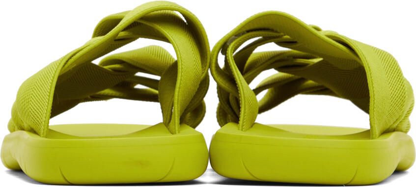 Bottega Veneta Green Intrecciato Slides