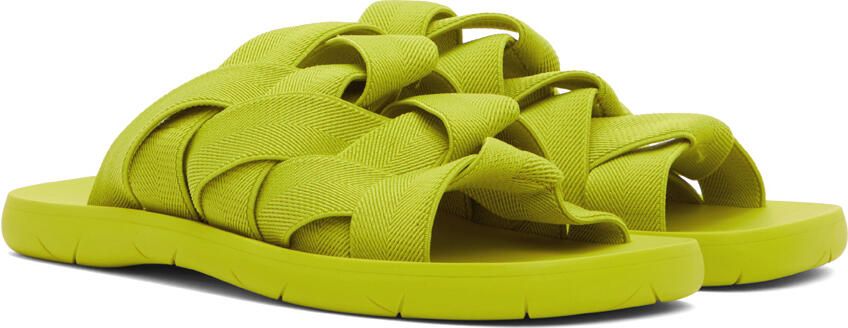 Bottega Veneta Green Intrecciato Slides - Picture 2