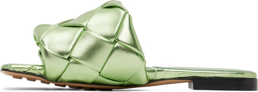 Bottega Veneta Green Lido Sandals - Picture 3