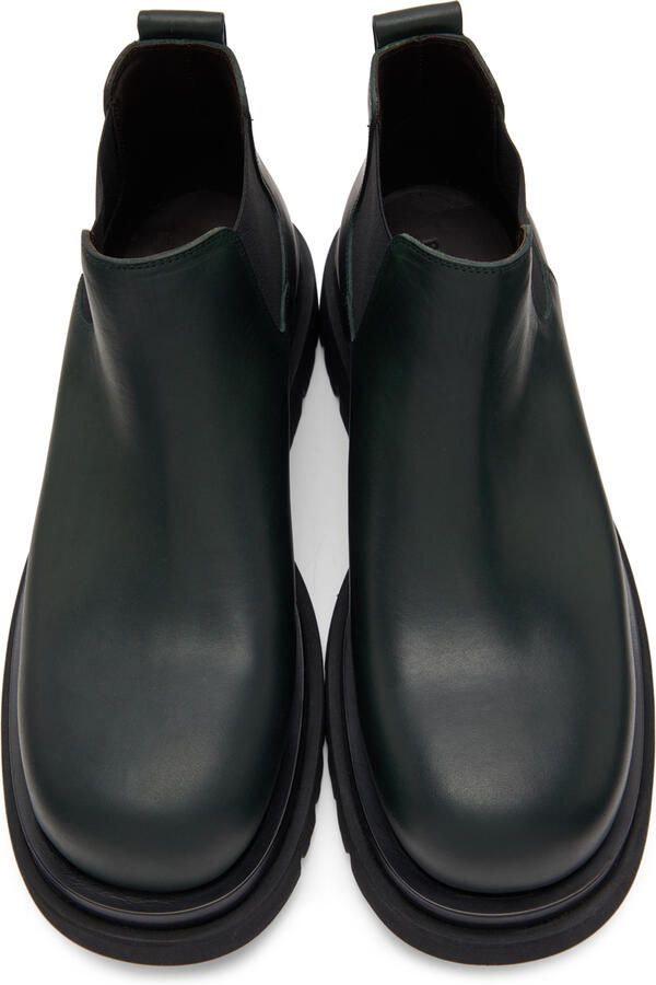 Bottega Veneta Green Low 'The Lug' Chelsea Boots - Picture 3