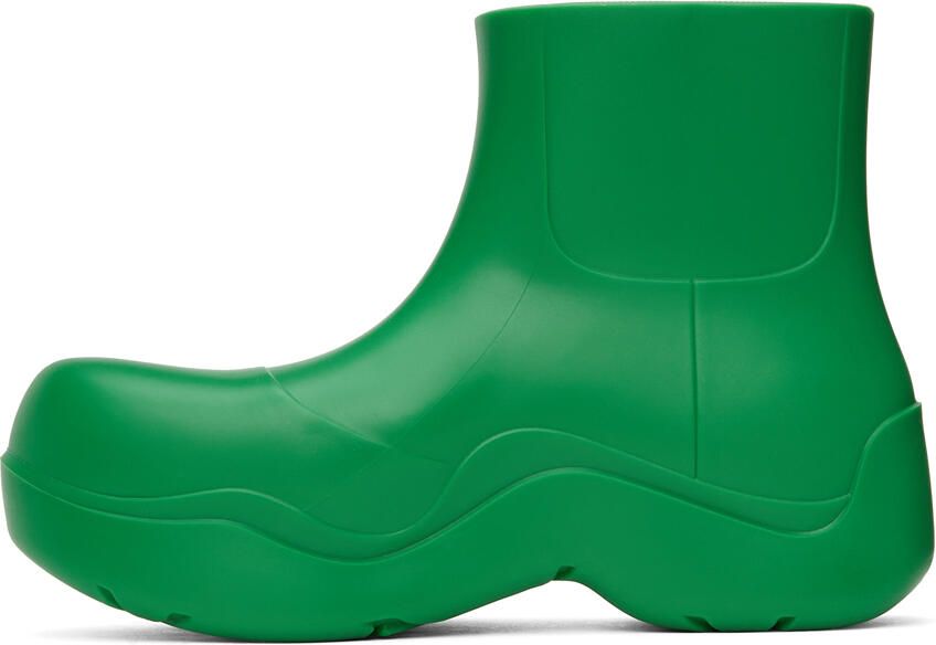 Bottega Veneta Green Matte Puddle Chelsea Boots - Picture 3