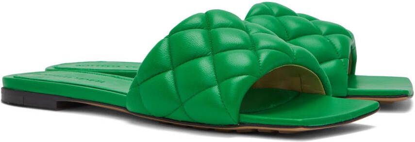 Bottega Veneta Green Padded Flat Sandals - Picture 3
