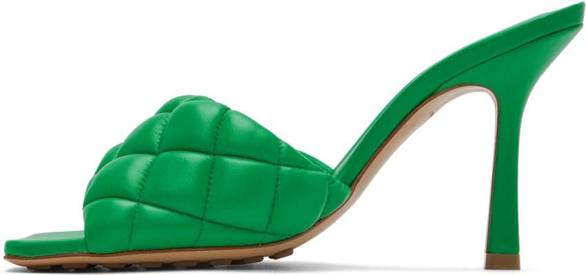 Bottega Veneta Green Padded Heeled Sandals - Picture 3