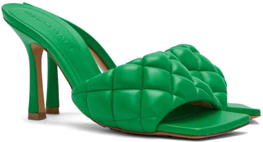 Bottega Veneta Green Padded Heeled Sandals - Picture 2