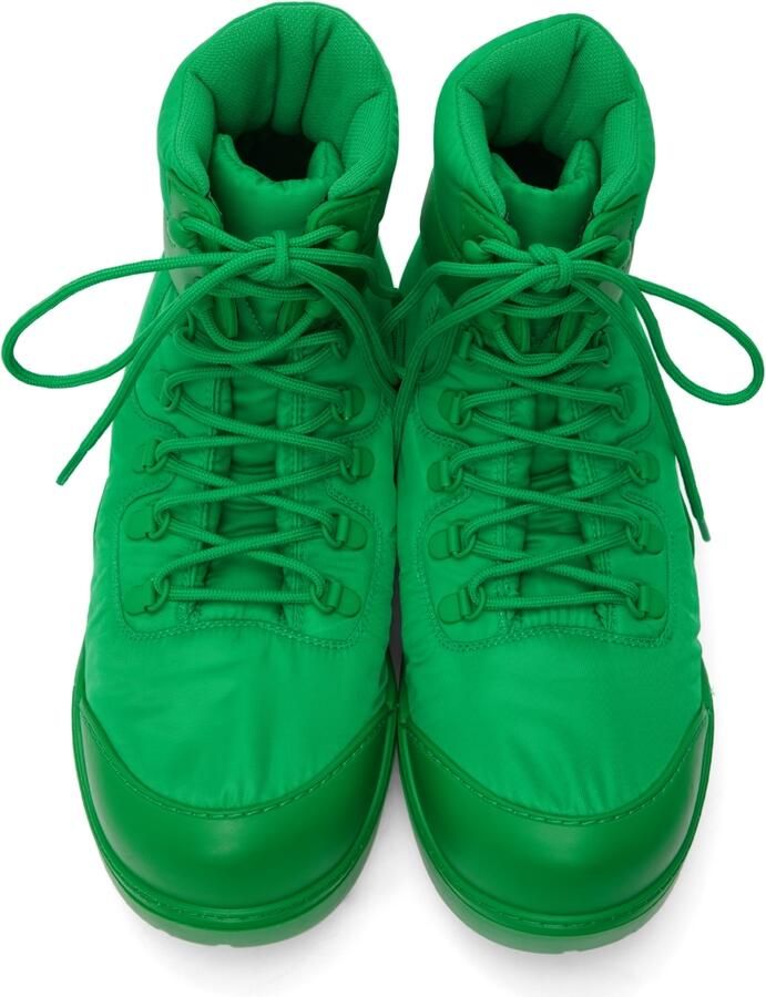 Bottega Veneta Green Puddle Bomber Lace-Up Boots