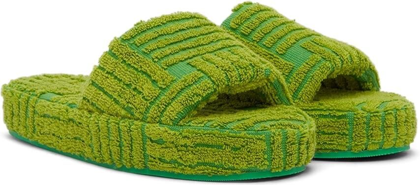 Bottega Veneta Green Resort Sponge Slides - Picture 2